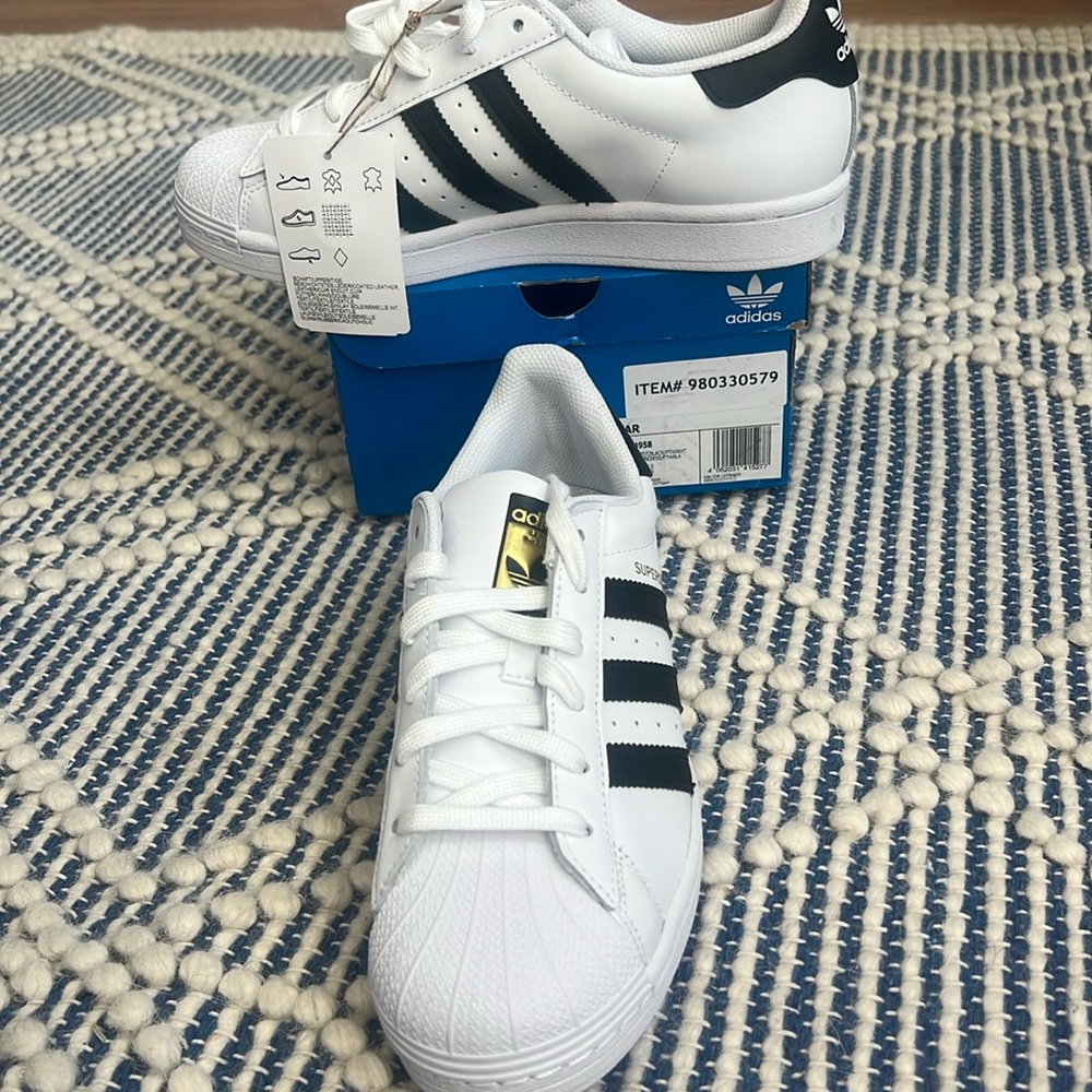 Adidas shell toe black and white sneakers